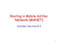 Routing in Mobile Ad Hoc Network (MANET) PowerPoint PPT Presentation