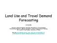 Land Use and Travel Demand Forecasting PowerPoint PPT Presentation