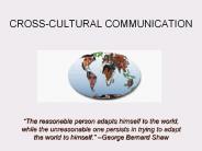 CROSS-CULTURAL COMMUNICATION