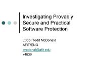 Investigating Provably Secure and Practical Software Protection