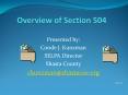 Overview of Section 504 PowerPoint PPT Presentation