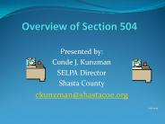 Overview of Section 504