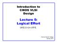 Introduction to CMOS VLSI Design Lecture 5: Logical Effort PowerPoint PPT Presentation