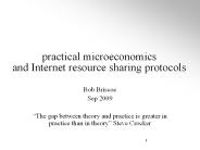 practical microeconomics and Internet resource sharing protocols