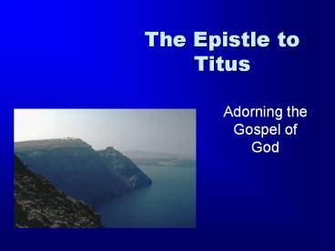 The Epistle to Titus
