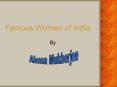 Famous Women of India PowerPoint PPT Presentation