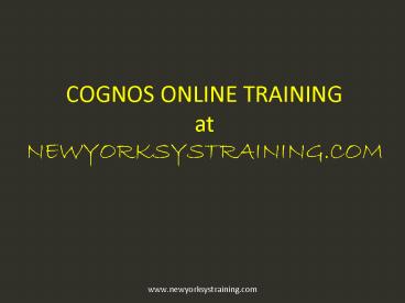 COGNOS Online Training with Placement Assistance