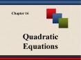 Quadratic Equations PowerPoint PPT Presentation