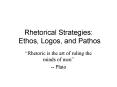 Rhetorical Strategies:  Ethos, Logos, and Pathos PowerPoint PPT Presentation