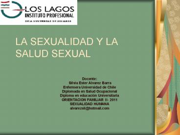 LA SEXUALIDAD Y LA SALUD SEXUAL