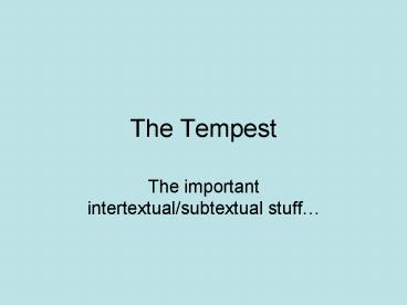 The Tempest
