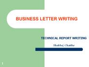 BUSINESS LETTER WRITING
