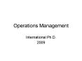 Operations Management PowerPoint PPT Presentation