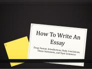 How To Write An Essay