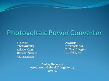 Photovoltaic Power Converter
