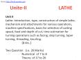 Unite-II LATHE PowerPoint PPT Presentation