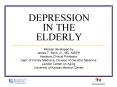 DEPRESSION IN THE ELDERLY PowerPoint PPT Presentation