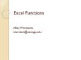 Excel Functions PowerPoint PPT Presentation