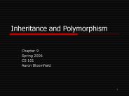 Inheritance and Polymorphism