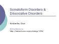 Somatoform Disorders PowerPoint PPT Presentation