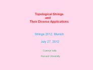Topological Strings