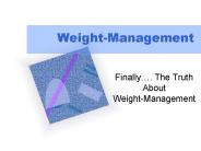 Weight-Management
