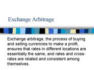 Exchange Arbitrage
