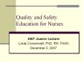 Quality and Safety Education for Nurses PowerPoint PPT Presentation