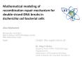Mathematical modeling of recombination repair mechanism for double strand DNA breaks in Escherichia coli bacterial cells PowerPoint PPT Presentation