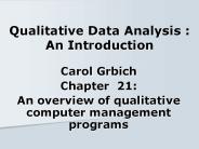 Qualitative Data Analysis : An Introduction