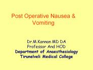 Post Operative Nausea
