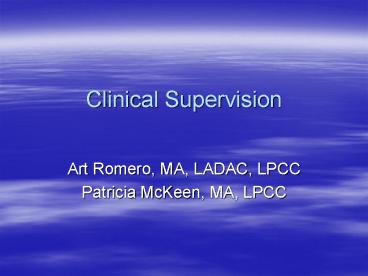 Clinical Supervision