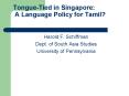 Tongue-Tied in Singapore: A Language Policy for Tamil? PowerPoint PPT Presentation