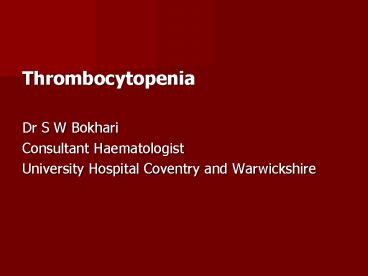 Thrombocytopenia