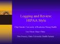 Logging and Review: HIPAA Style PowerPoint PPT Presentation