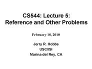 CS544: Lecture 5: Reference and Other Problems