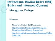 Institutional Review Board (IRB) Ethics and Informed Consent