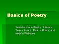 Basics of Poetry PowerPoint PPT Presentation