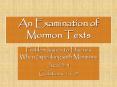 An Examination of    Mormon Texts PowerPoint PPT Presentation