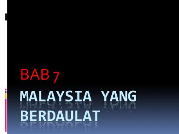 Malaysia yang berdaulat
