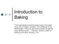 Introduction to Baking PowerPoint PPT Presentation