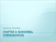 Chapter 3: Nonverbal Communication