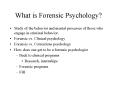 What is Forensic Psychology? PowerPoint PPT Presentation