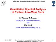 Quantitative Spectral Analysis of Evolved Low-Mass Stars