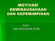 MOTIVASI KEWIRAUSAHAAN DAN KEPEMIMPINAN