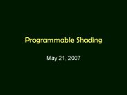 Programmable Shading