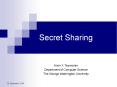 Secret Sharing PowerPoint PPT Presentation