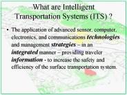 What are Intelligent Transportation Systems (ITS) ?