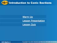 Introduction to Conic Sections