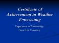 Certificate of Achievement in Weather Forecasting PowerPoint PPT Presentation